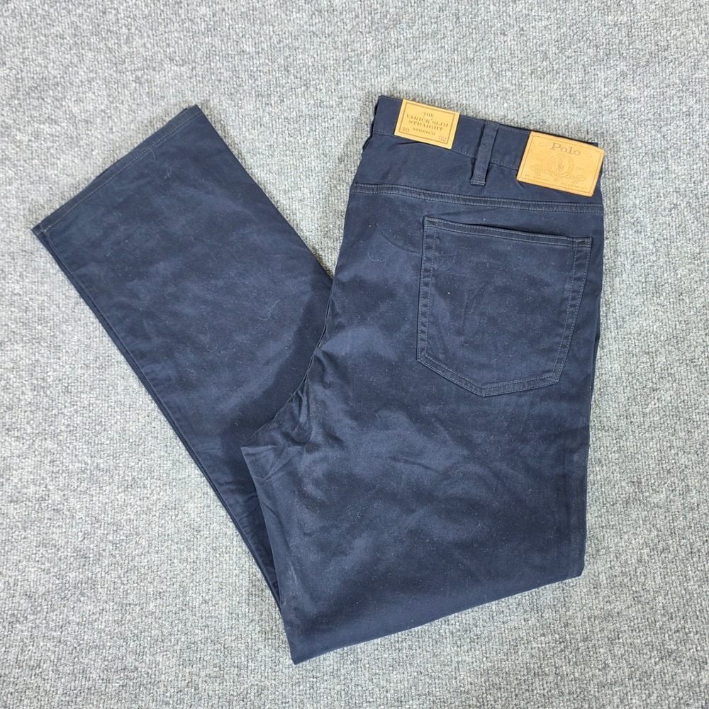 NWT Polo Ralph Lauren Varick Slim Straight Blue Stretch Chino Pants Mens 40x32